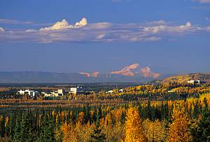 Mt. McKinley is visible from the hills in Fairbanks, ALaska