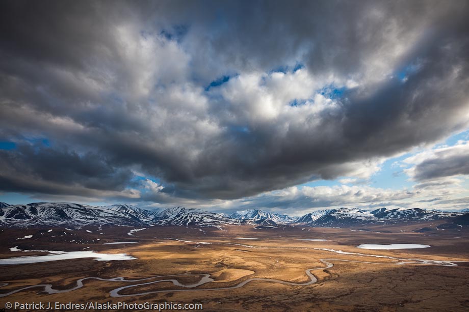 Cloud drama over the Nigu river, Gates of the Arctic National Park, Alaska. Canon 5D Mark II, 16-35mm 2.8L, 1/125 sec @ f9, ISO 100