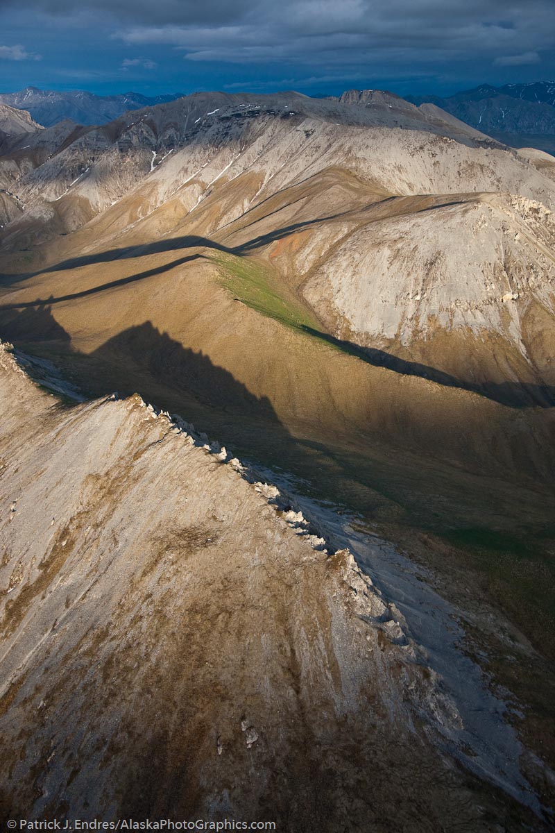 Aerial of the Davidson mountains of the Brooks range, Arctic National Wildlife Refuge, Alaska.