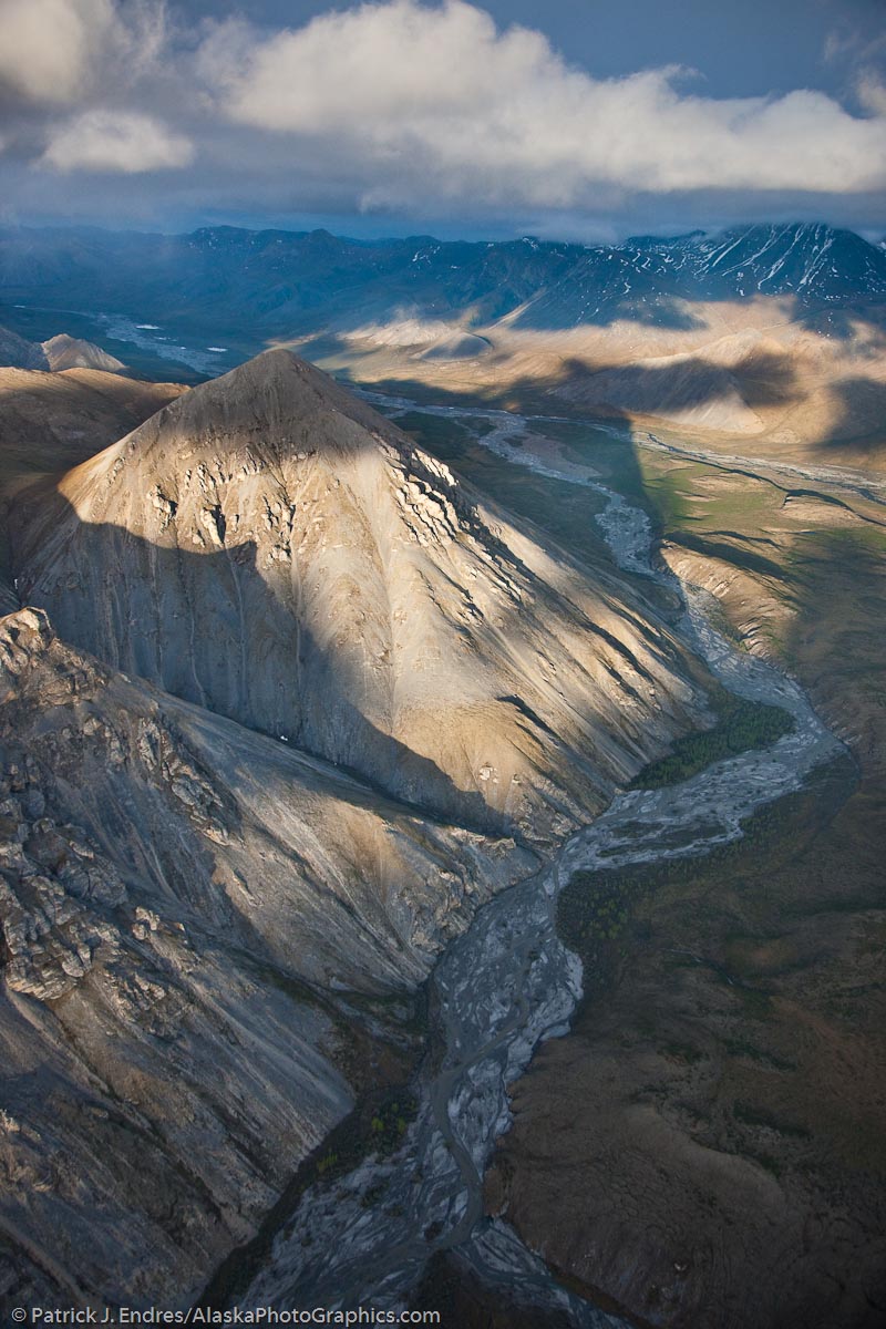 Aerial of the Davidson mountains of the Brooks range, Arctic National Wildlife Refuge, Alaska.