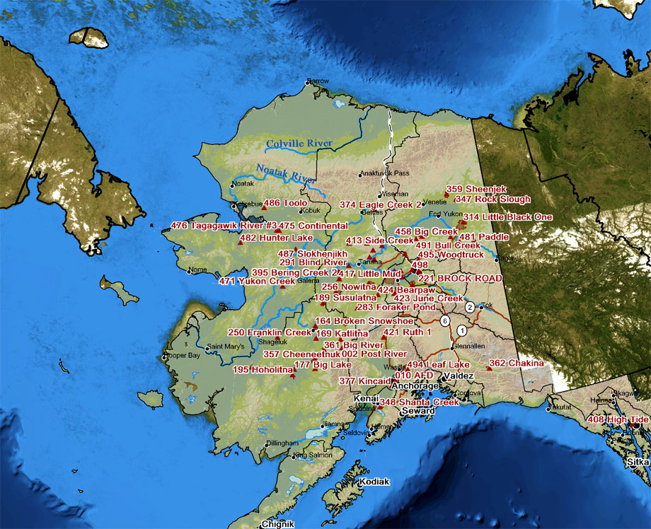 Forest fire map showing 69 fires burning in Alaska as of 7-27-09