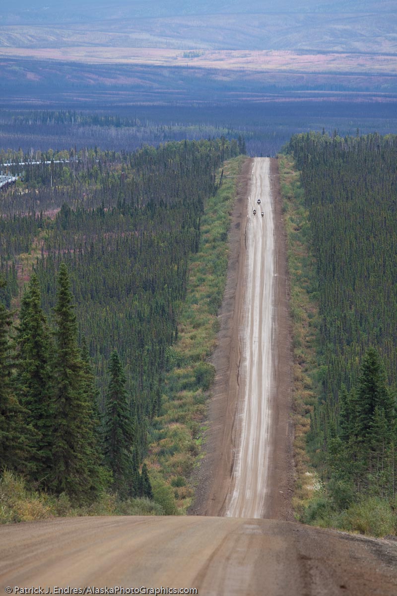 Gravel surface of the James Dalton Highway, commonly called the Haul Road, Trans Alaska oil pipeline, Alaska. Canon 5D Mark II, 100-400mm f/5.6L, 1320 sec @ f/7, ISO 400