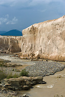 Ukak river, Valley of 10,000 smokes, Katmai National Park, Alaska. Ash landscape from the 1912 Novarupta volcano eruption.