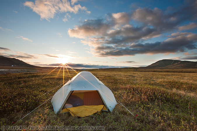 Midnight sun along the Nigu river, Brooks range, arctic, National Petroleum Reserve, Alaska. (Patrick J. Endres / AlaskaPhotoGraphics.com)