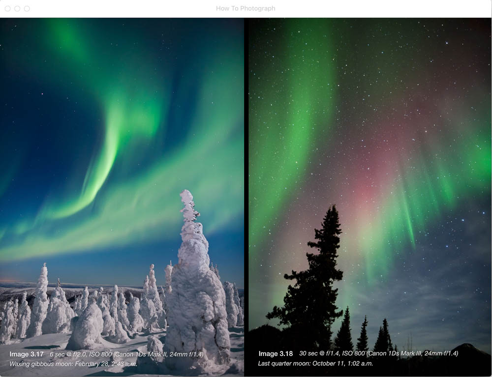 Moonlight and aurora photography, from How to photograph the northern lights