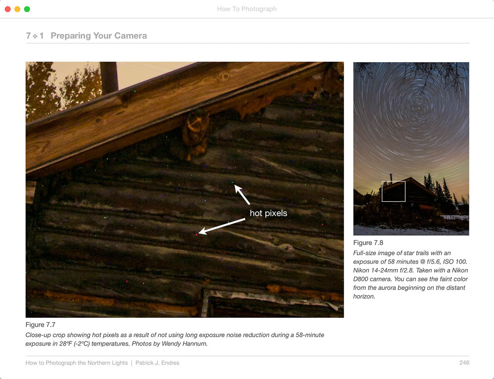 Hot pixels from How to photograph the northern lights