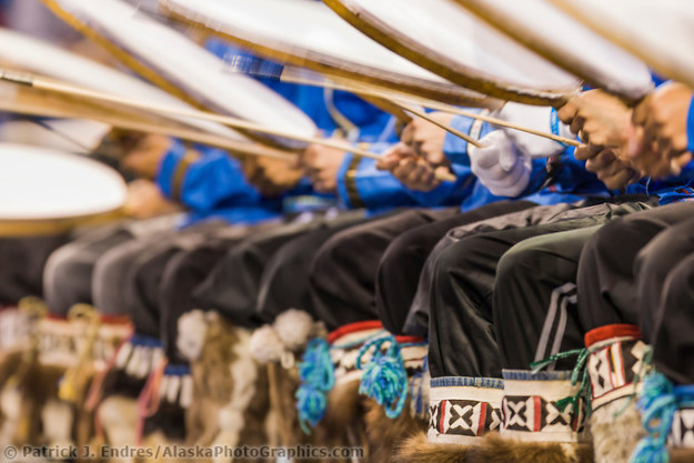 Drummers of Nagsragmiut Inupiaq dancers WEIO