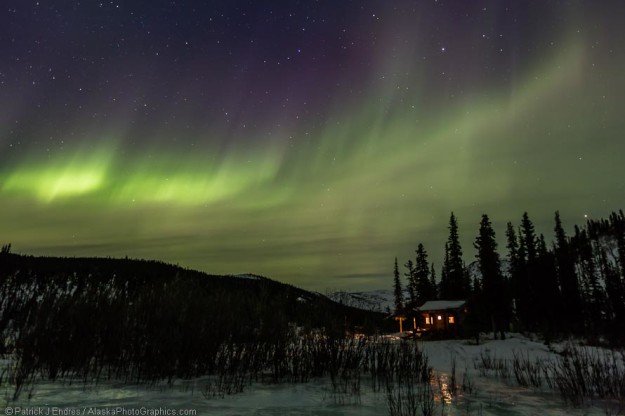 Aurora over Windy Gap cabin