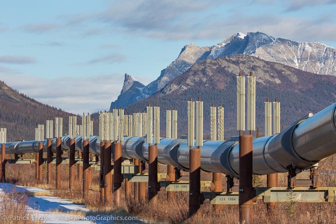 Trans Alaska Pipeline and Sukakpak mountain. Brooks Range, Alaska. Canon 5D Mark III, 200-400mm f/4L IS, (213mm), f/13 @ 200, ISO 200.