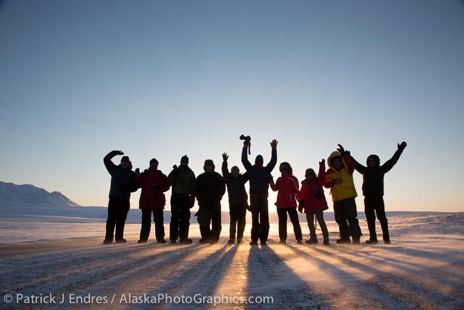 Group photo in the windy arctic.