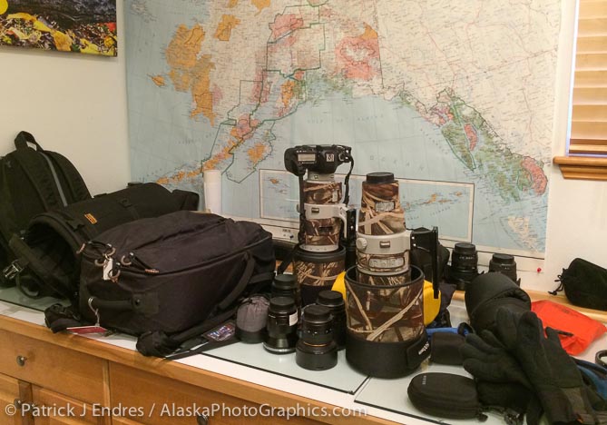 Packing in my office for 2 weeks of aurora photography.