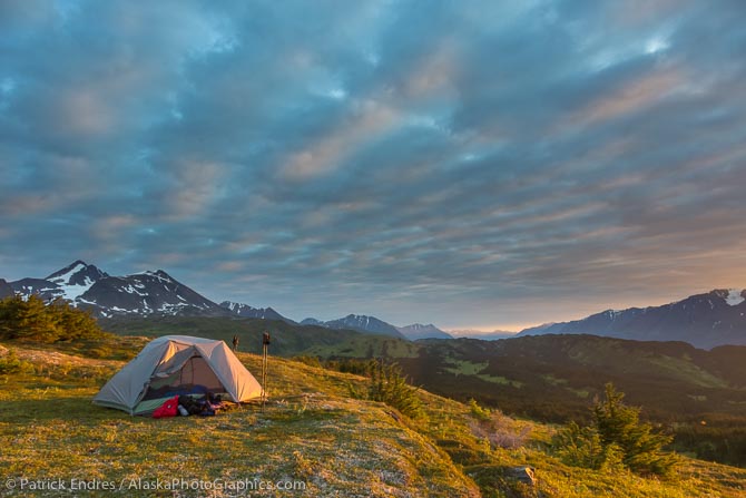 Camping in the Chugach National Forest near Seward. Canon 5D Mark III, 24-105 (24mm) 1/60 sec @ f/9, ISO 640.