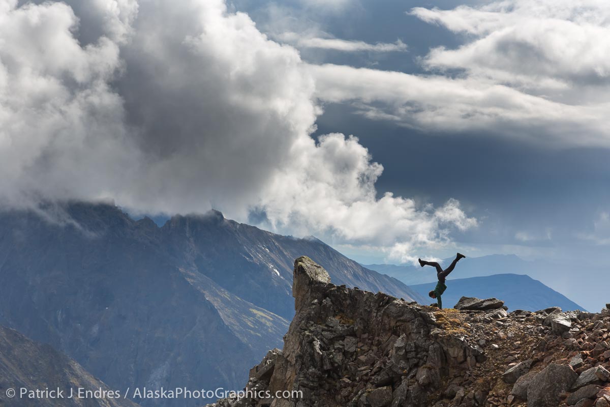 I've been working on a series of handstand photos in wild and beautiful places, and this is one for that collection. I took it using a wireless remote, about 5,500 feet on a rocky slope along the Reed River.