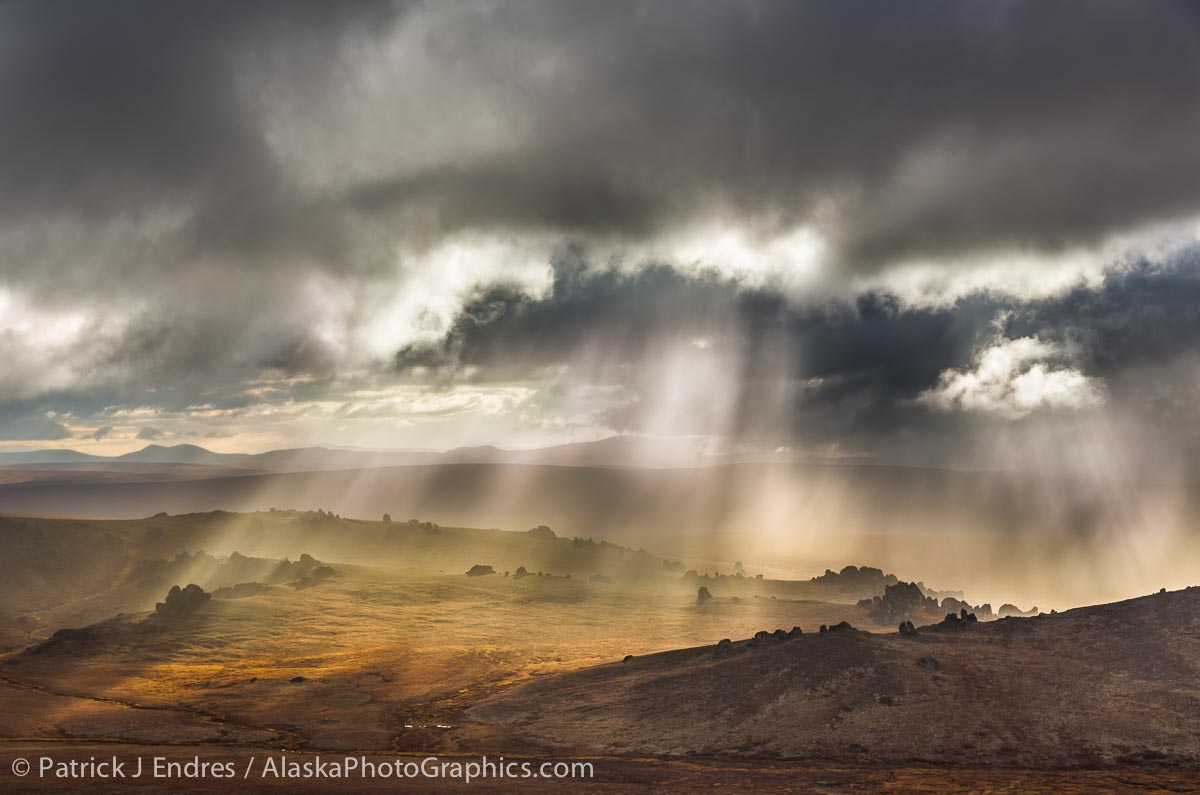 Granite tours over the primordial landscape of the Bering Land Bridge National Preserve, Seward Peninsula, Alaska. Canon 5D Mark III, 24-105mm f/4L IS (65mm), 1/60 sec @ f/9, ISO 100