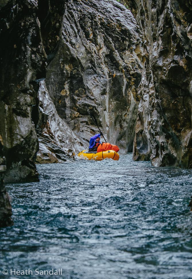 Me paddling through the canyon. Photo by Heath Sandall.