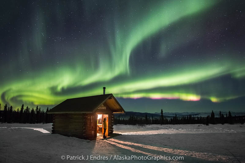 Man views the aurora in the White Mountains National Recreation Area