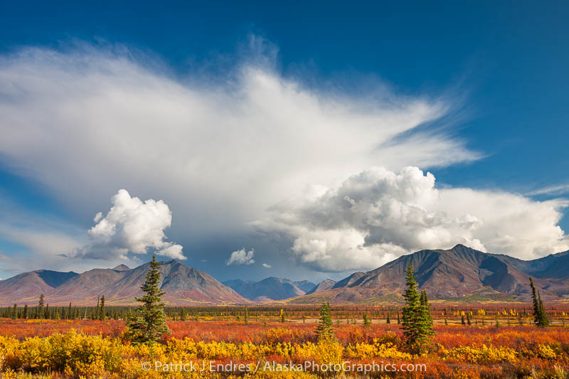 Dramatic clouds over the Alaska range mountains in Broad pass, interior, Alaska.